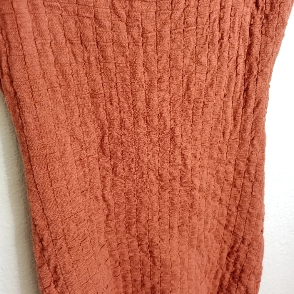 Free People Beach Short & Sweet Mini back buttons rusty orange Dress sz S